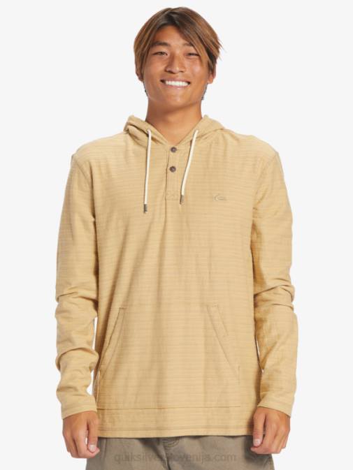 Quiksilver PJ4H744 moški carlton taos taupe stripe carlton pulover s kapuco