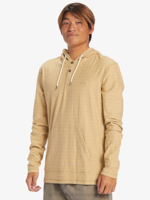 Quiksilver PJ4H744 moški carlton taos taupe stripe carlton pulover s kapuco