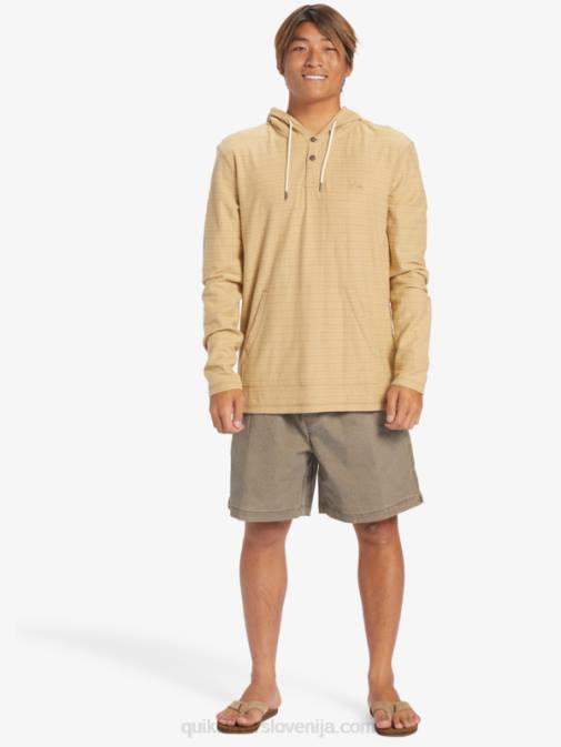 Quiksilver PJ4H744 moški carlton taos taupe stripe carlton pulover s kapuco