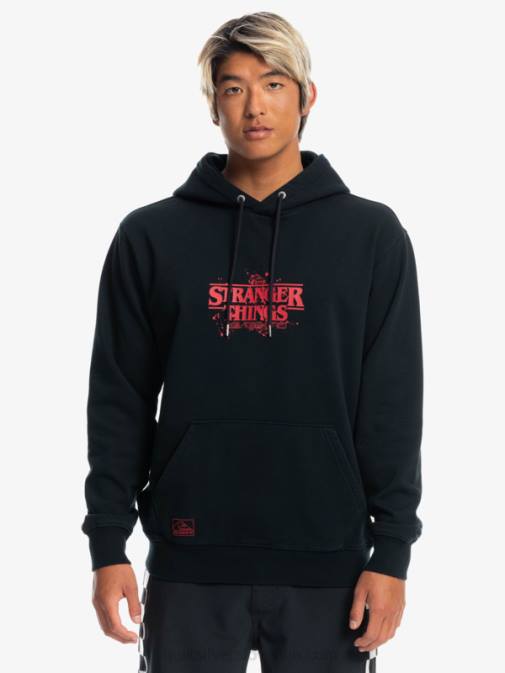 Quiksilver x Stranger PJ4H1806 moški Črna stvari uradni logotip pulover s kapuco