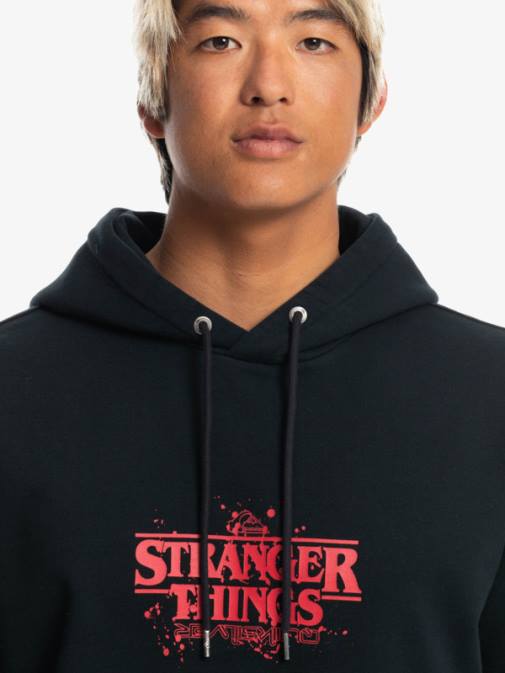 Quiksilver x Stranger PJ4H1806 moški Črna stvari uradni logotip pulover s kapuco