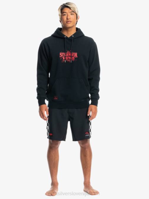 Quiksilver x Stranger PJ4H1806 moški Črna stvari uradni logotip pulover s kapuco