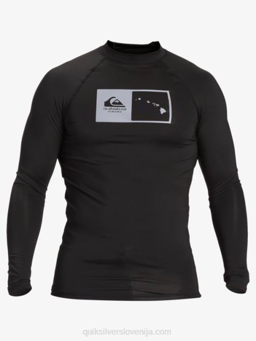 Quiksilver PJ4H1105 moški Črna majica z dolgimi rokavi hawaii Double Down upf 50