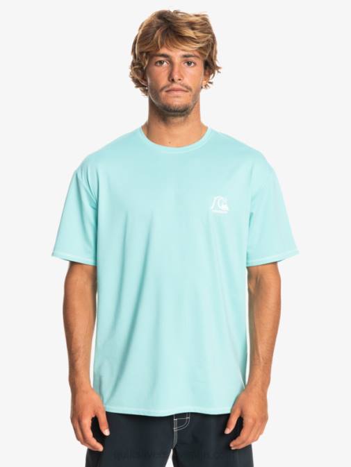 Quiksilver PJ4H1128 moški angel modro resje heritage heather deskarska majica s kratkimi rokavi upf 50