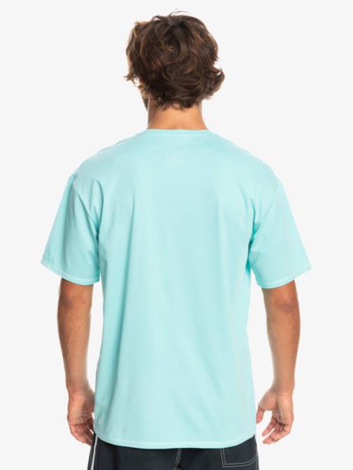 Quiksilver PJ4H1128 moški angel modro resje heritage heather deskarska majica s kratkimi rokavi upf 50