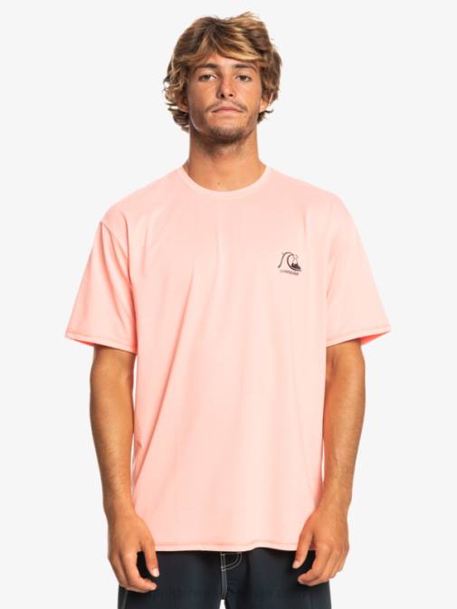 Quiksilver PJ4H1130 moški sveža lososova vresa heritage heather deskarska majica s kratkimi rokavi upf 50