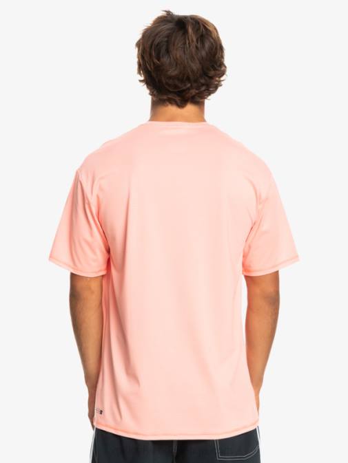 Quiksilver PJ4H1130 moški sveža lososova vresa heritage heather deskarska majica s kratkimi rokavi upf 50