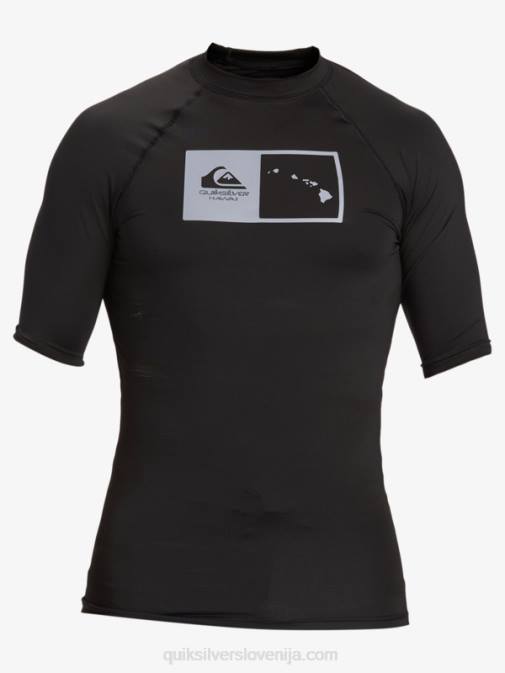 Quiksilver PJ4H1170 moški Črna majica za surfanje s kratkimi rokavi hawaii Double Down upf 50