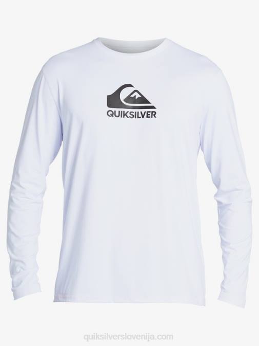 Quiksilver PJ4H1583 moški bela majica z dolgimi rokavi upf 50 z dolgimi črtami
