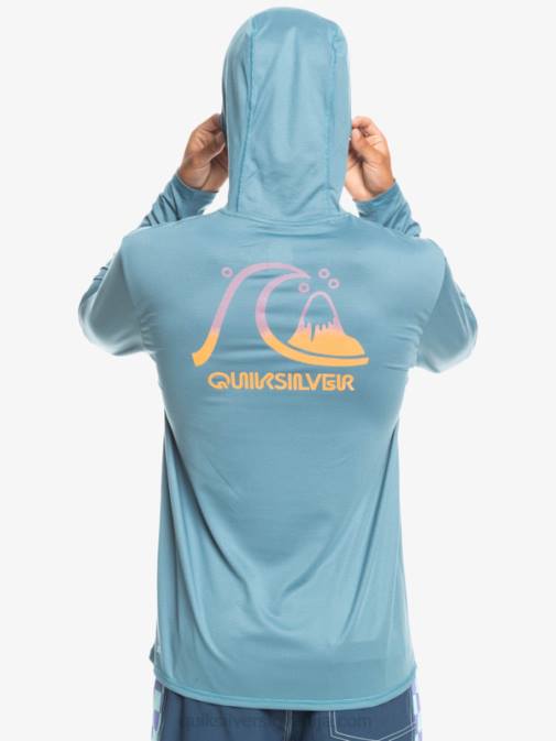 Quiksilver PJ4H1834 moški deželno modro vresje dredge majica z dolgimi rokavi in ​​kapuco upf 50