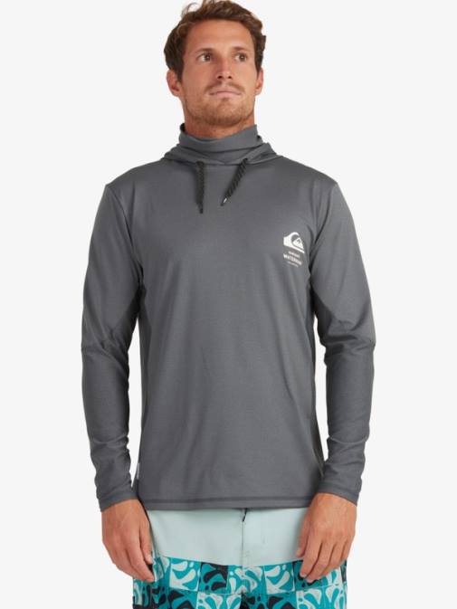 Quiksilver PJ4H1848 moški temna senca majica z dolgimi rokavi upf 50 in kapuco za surfanje waterman angler