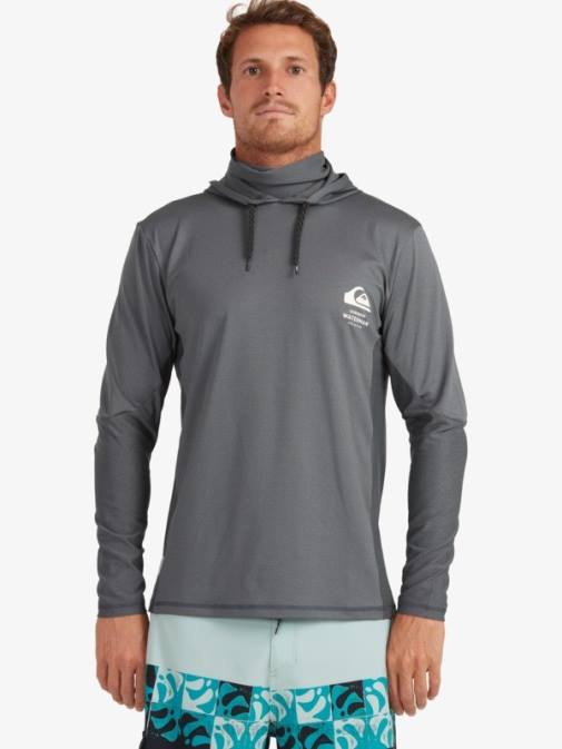 Quiksilver PJ4H1848 moški temna senca majica z dolgimi rokavi upf 50 in kapuco za surfanje waterman angler