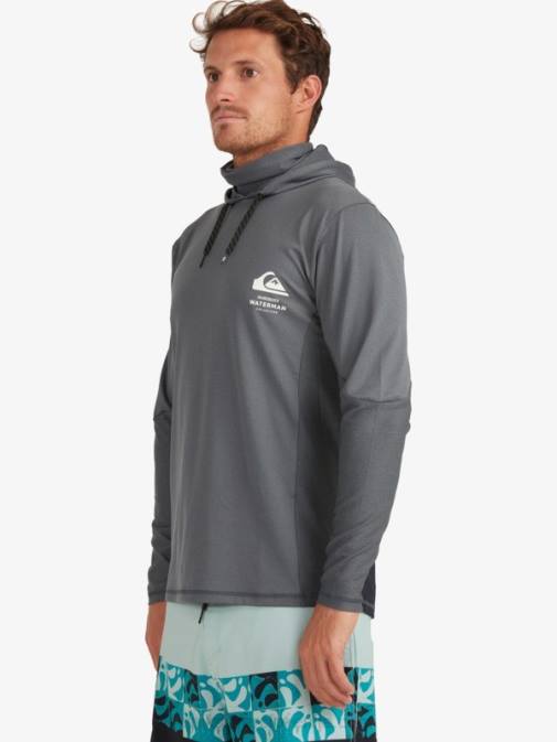 Quiksilver PJ4H1848 moški temna senca majica z dolgimi rokavi upf 50 in kapuco za surfanje waterman angler
