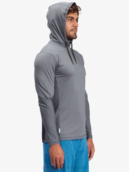 Quiksilver PJ4H1848 moški temna senca majica z dolgimi rokavi upf 50 in kapuco za surfanje waterman angler