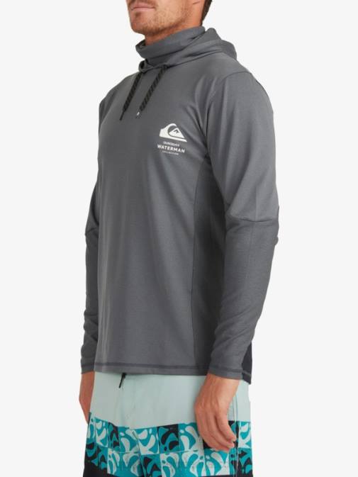 Quiksilver PJ4H1848 moški temna senca majica z dolgimi rokavi upf 50 in kapuco za surfanje waterman angler
