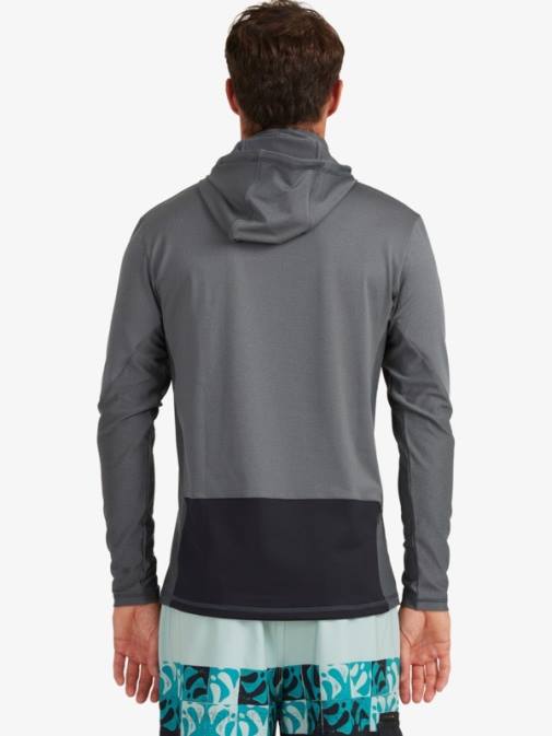 Quiksilver PJ4H1848 moški temna senca majica z dolgimi rokavi upf 50 in kapuco za surfanje waterman angler