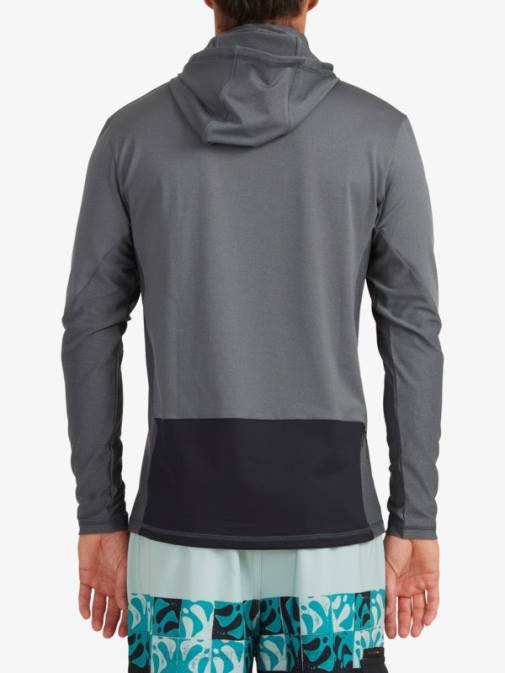 Quiksilver PJ4H1848 moški temna senca majica z dolgimi rokavi upf 50 in kapuco za surfanje waterman angler