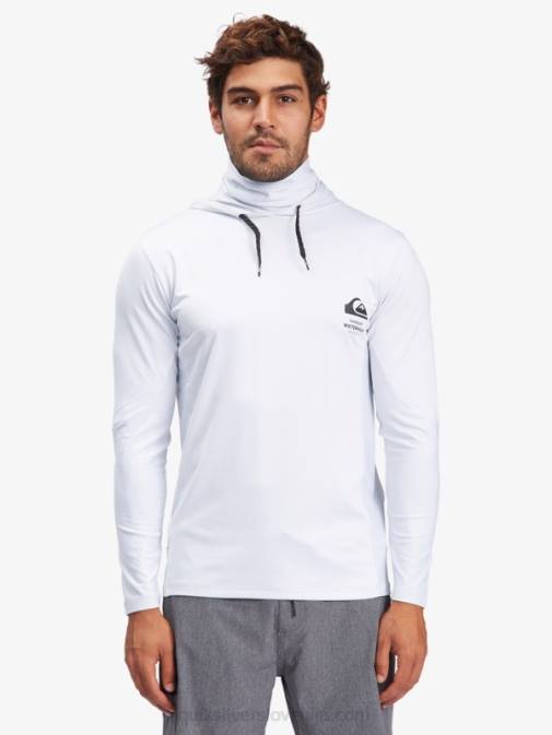 Quiksilver PJ4H1850 moški bela majica z dolgimi rokavi upf 50 in kapuco za surfanje waterman angler