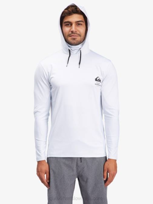 Quiksilver PJ4H1850 moški bela majica z dolgimi rokavi upf 50 in kapuco za surfanje waterman angler