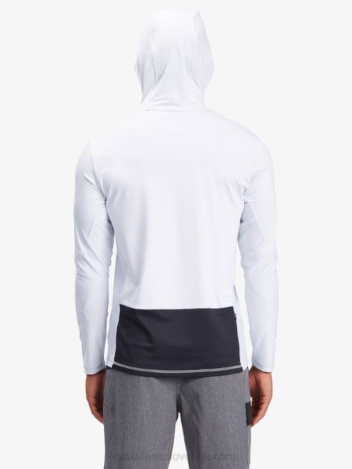 Quiksilver PJ4H1850 moški bela majica z dolgimi rokavi upf 50 in kapuco za surfanje waterman angler