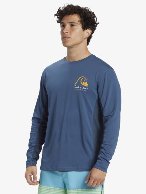 Quiksilver PJ4H259 moški praporščak modra majica z dolgimi rokavi Waterman iz bambusa karo 2 upf 50