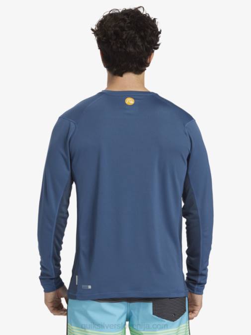 Quiksilver PJ4H259 moški praporščak modra majica z dolgimi rokavi Waterman iz bambusa karo 2 upf 50