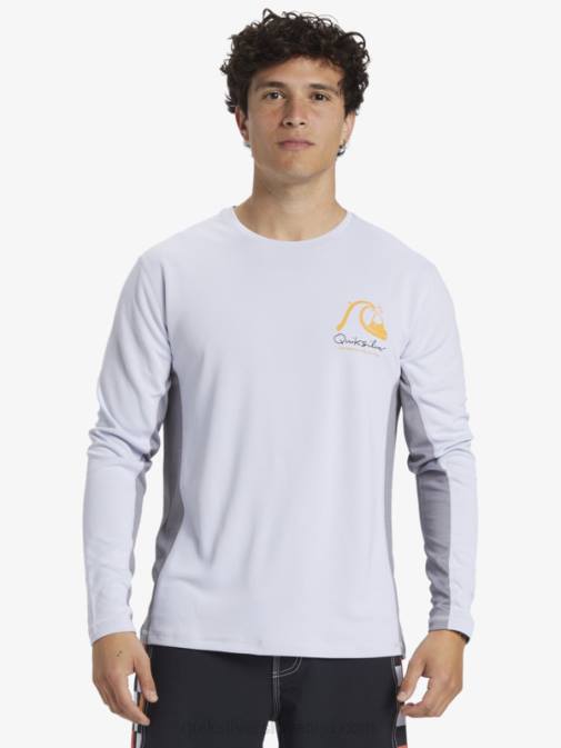Quiksilver PJ4H260 moški bela majica z dolgimi rokavi Waterman iz bambusa karo 2 upf 50