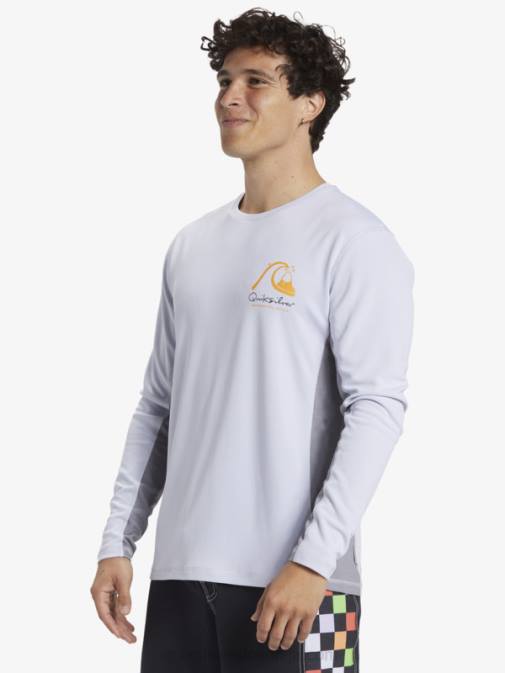 Quiksilver PJ4H260 moški bela majica z dolgimi rokavi Waterman iz bambusa karo 2 upf 50