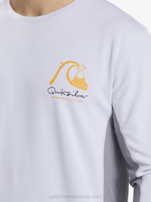 Quiksilver PJ4H260 moški bela majica z dolgimi rokavi Waterman iz bambusa karo 2 upf 50
