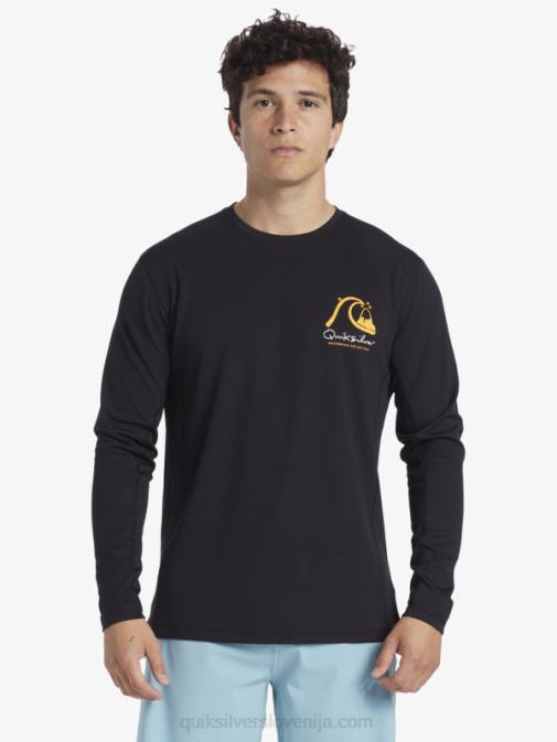 Quiksilver PJ4H261 moški Črna majica z dolgimi rokavi Waterman iz bambusa karo 2 upf 50
