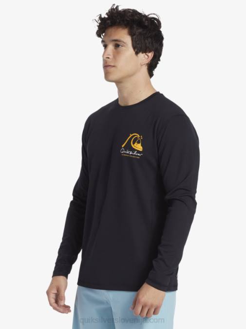 Quiksilver PJ4H261 moški Črna majica z dolgimi rokavi Waterman iz bambusa karo 2 upf 50