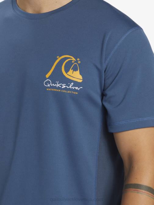Quiksilver PJ4H275 moški praporščak modra majica s kratkimi rokavi Waterman iz bambusa karo 2 upf 50