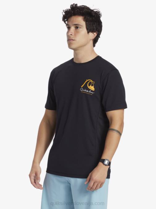 Quiksilver PJ4H276 moški Črna majica s kratkimi rokavi Waterman iz bambusa karo 2 upf 50
