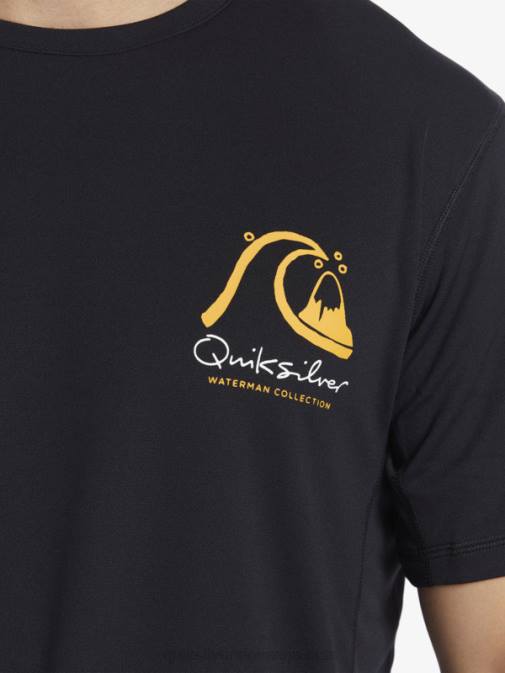 Quiksilver PJ4H276 moški Črna majica s kratkimi rokavi Waterman iz bambusa karo 2 upf 50