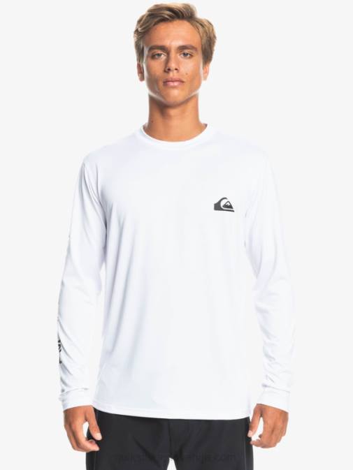 Quiksilver PJ4H401 moški bela omni session majica za deskanje z dolgimi rokavi upf 50