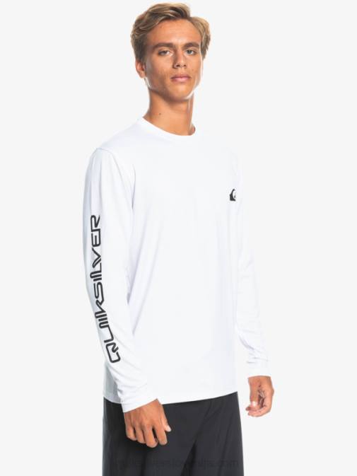 Quiksilver PJ4H401 moški bela omni session majica za deskanje z dolgimi rokavi upf 50