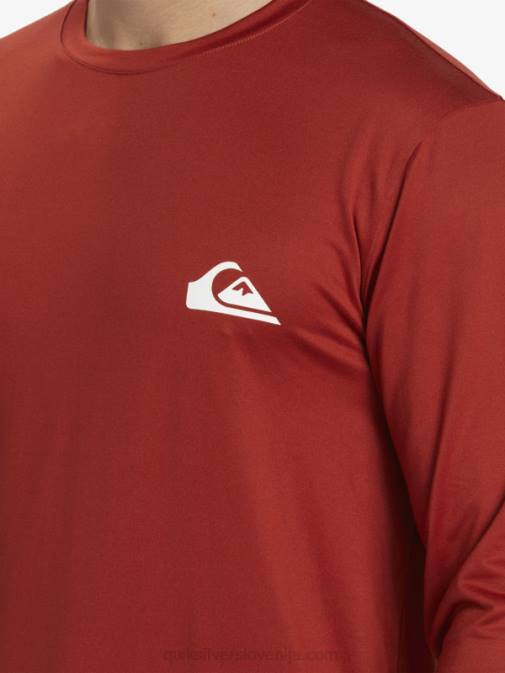 Quiksilver PJ4H403 moški rdeči oker omni session majica za deskanje z dolgimi rokavi upf 50