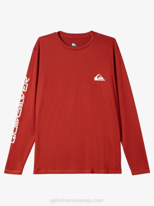 Quiksilver PJ4H403 moški rdeči oker omni session majica za deskanje z dolgimi rokavi upf 50