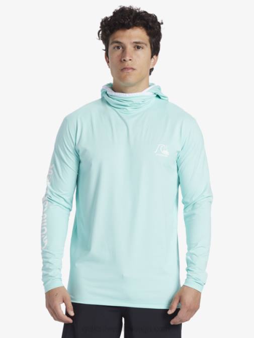 Quiksilver PJ4H419 moški nebesno modro resje majica za surfanje z dolgimi rokavi heritage upf 50