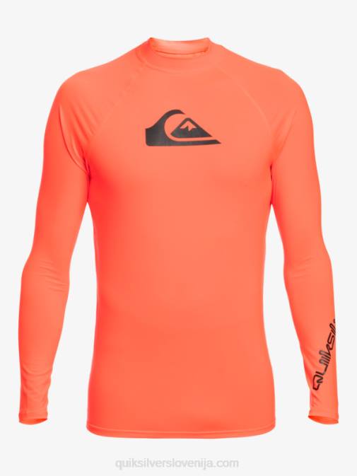 Quiksilver PJ4H821 moški ognjena korala ščitnik za vse čase z dolgimi rokavi do 50