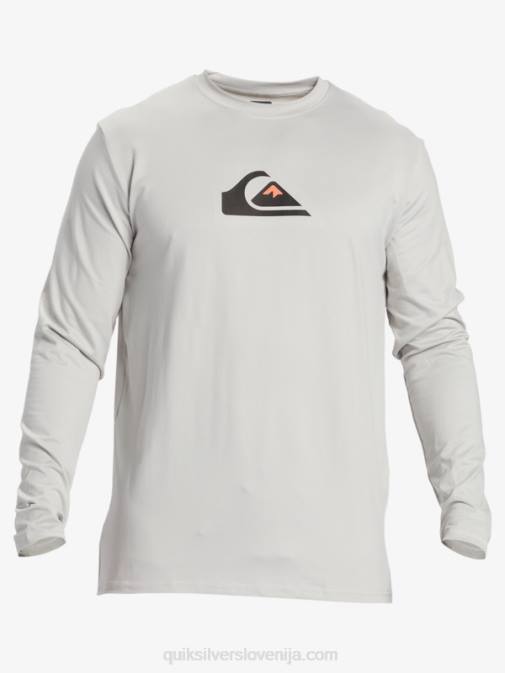 Quiksilver PJ4H840 moški sivo vijolična majica za surfanje z dolgimi rokavi s polnimi črtami do 50