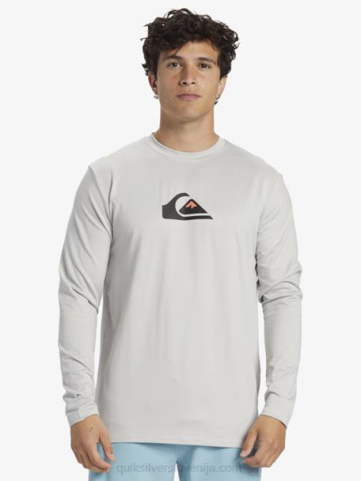 Quiksilver PJ4H840 moški sivo vijolična majica za surfanje z dolgimi rokavi s polnimi črtami do 50