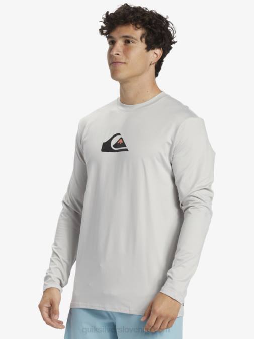 Quiksilver PJ4H840 moški sivo vijolična majica za surfanje z dolgimi rokavi s polnimi črtami do 50