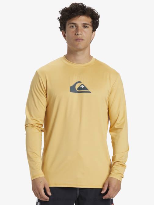 Quiksilver PJ4H843 moški pšenica majica za surfanje z dolgimi rokavi s polnimi črtami do 50
