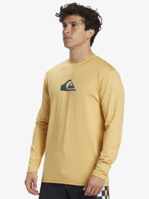 Quiksilver PJ4H843 moški pšenica majica za surfanje z dolgimi rokavi s polnimi črtami do 50