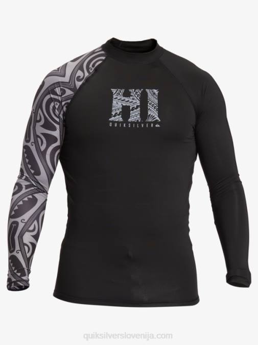 Quiksilver PJ4H923 moški Črna majica z dolgimi rokavi hawaii big island upf 50