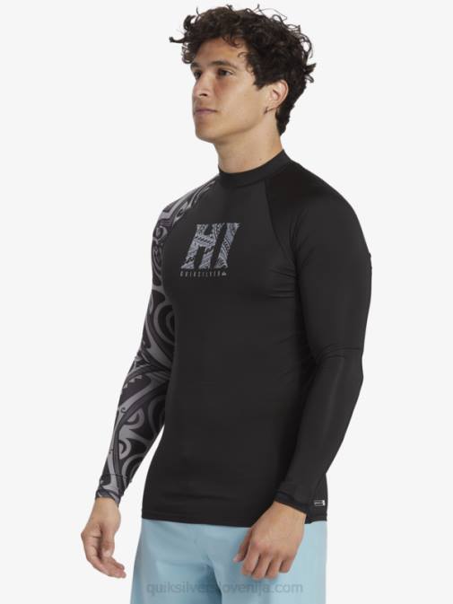 Quiksilver PJ4H923 moški Črna majica z dolgimi rokavi hawaii big island upf 50