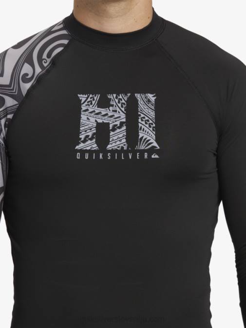 Quiksilver PJ4H923 moški Črna majica z dolgimi rokavi hawaii big island upf 50