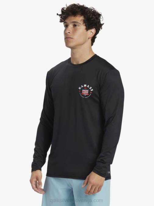 Quiksilver PJ4H924 moški Črna majica z dolgimi rokavi hawaii royalty upf 50