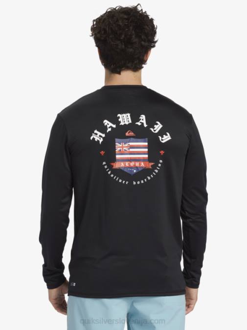 Quiksilver PJ4H924 moški Črna majica z dolgimi rokavi hawaii royalty upf 50